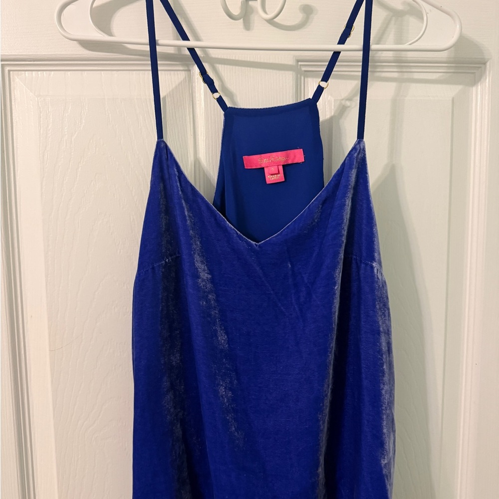 Lilly Pulitzer Blue Velvet Spaghetti Strap Top